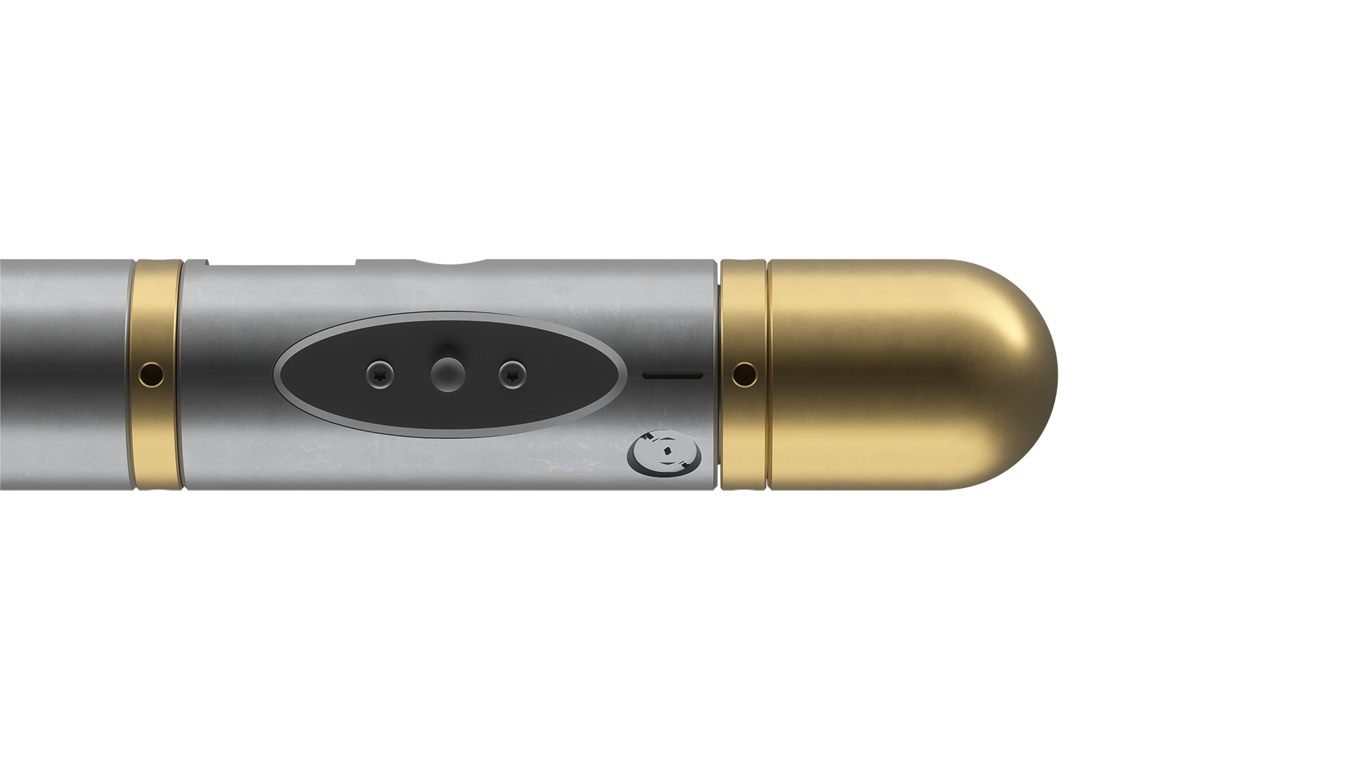 Well Key Dimple Tool with a metallic body, gold-colored sections, and dimples for enhanced downhole operations.