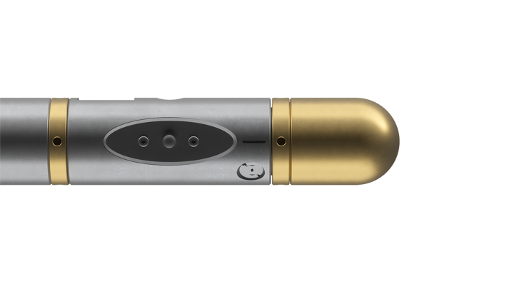 Well Key Dimple Tool with a metallic body, gold-colored sections, and dimples for enhanced downhole operations.