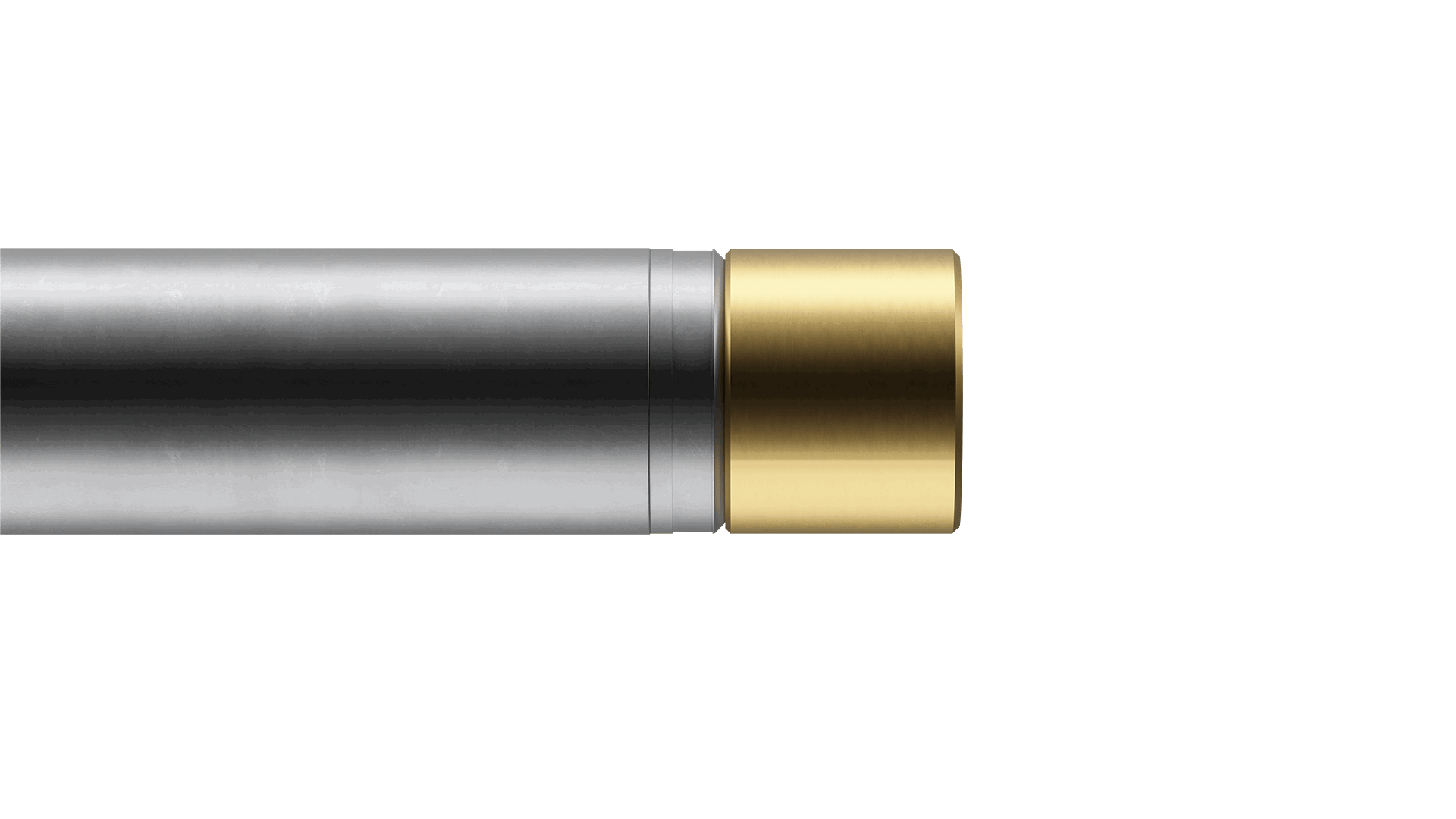 Welltec tool featuring a metallic body with a gold-colored end piece, designed for precision downhole applications.
