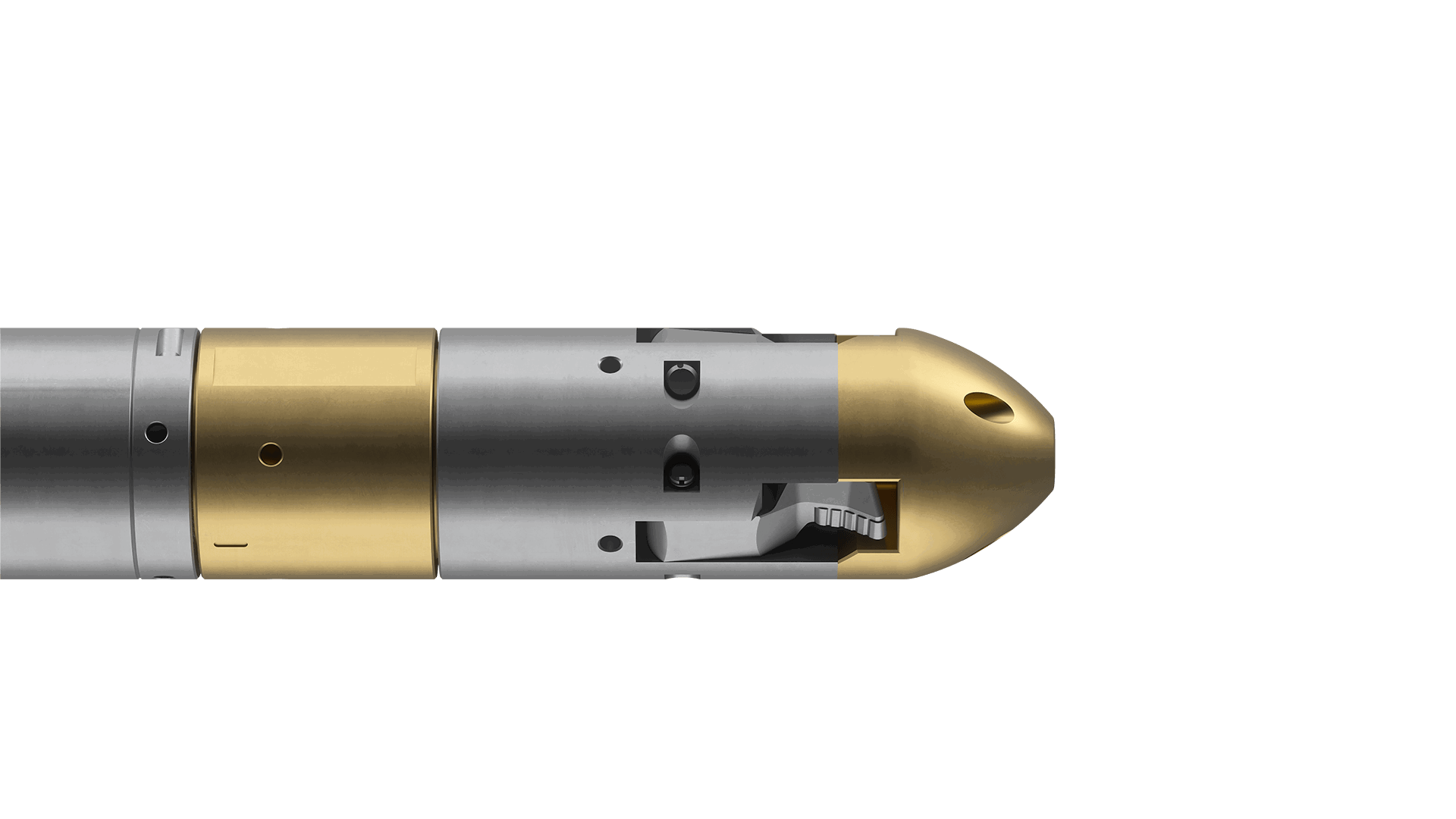 Well Cutter tool featuring a metallic body with a gold-colored section and precision cutting edges for efficient downhole cutting operations.
