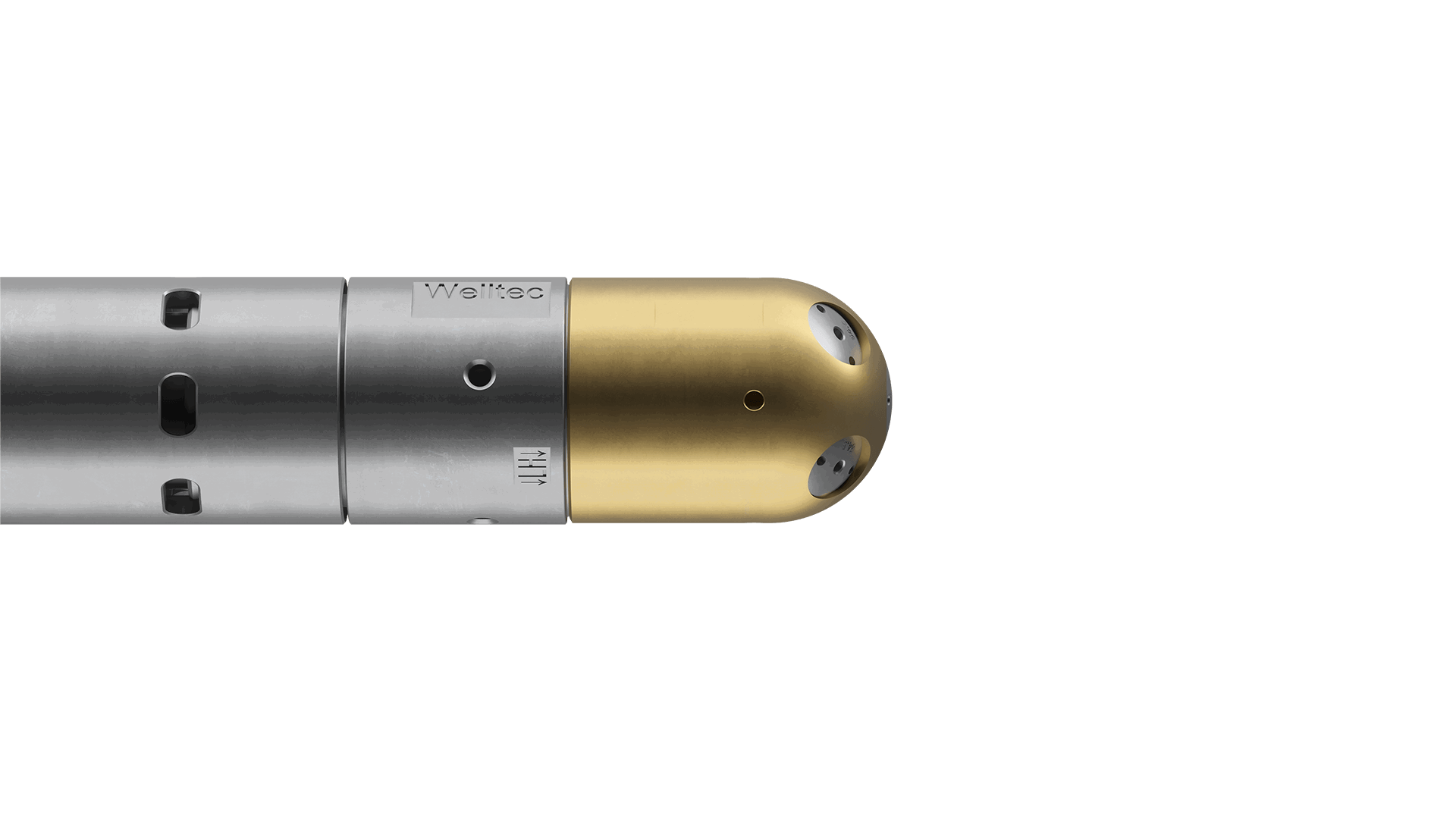 Well Cleaner Downhole Jetting Tool with a metallic body and gold-colored section, designed for effective jetting in downhole operations.