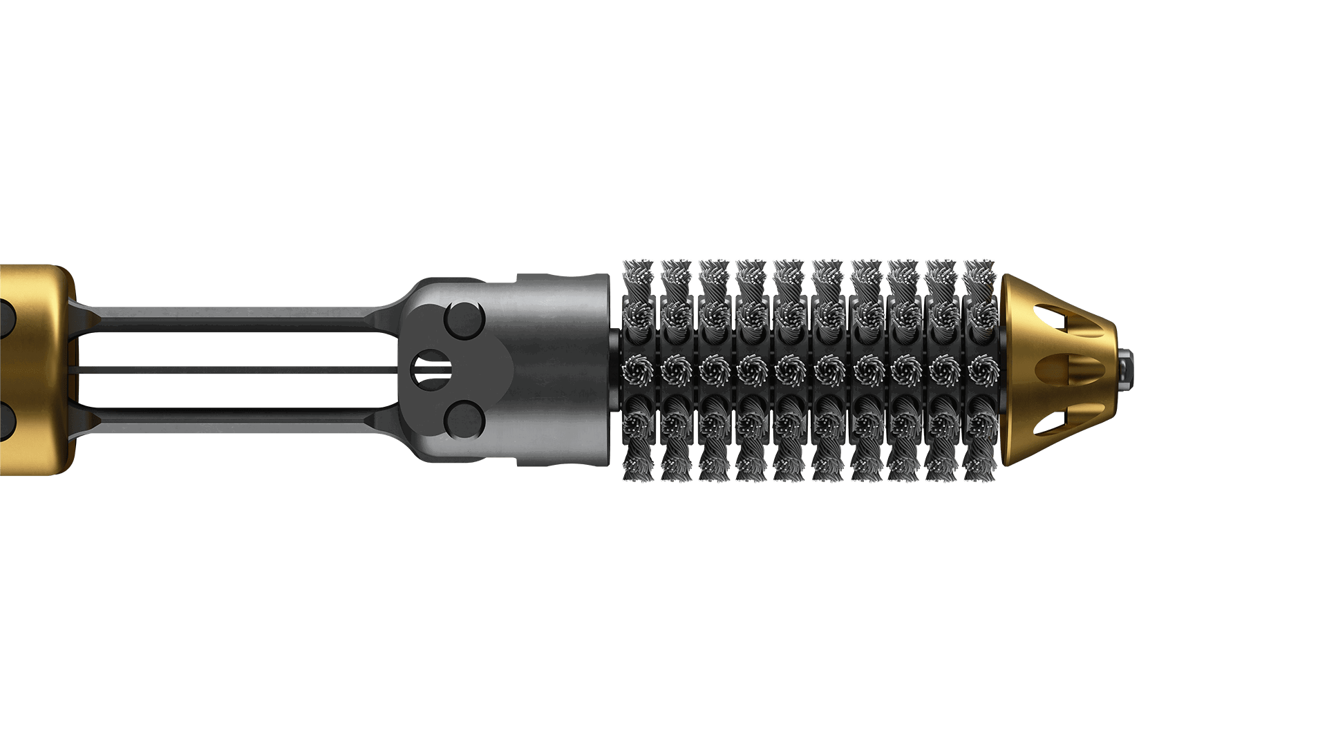 Well Cleaner Wishbone Honer tool with a metallic body, gold-colored section, and specialized cutting edge for efficient downhole operations.