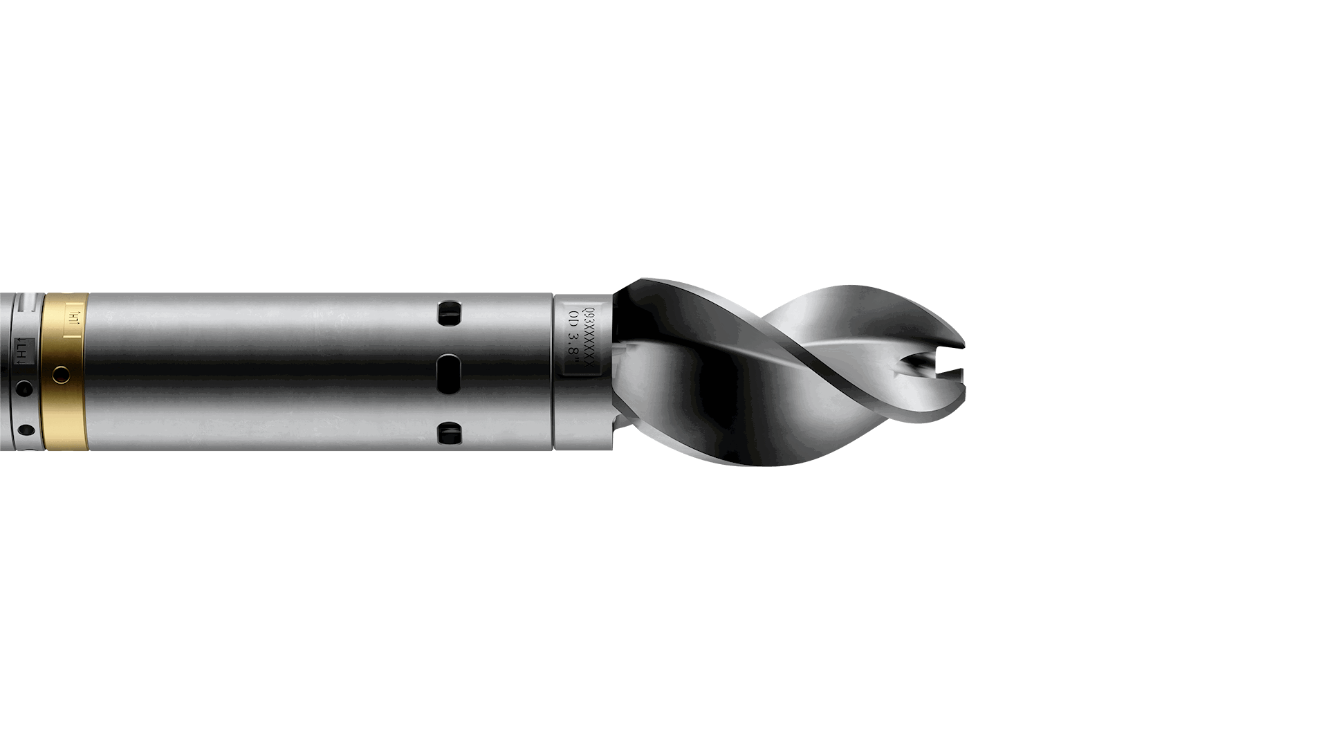 Well Cleaner Reverse Circulating Bit with a metallic body, gold-colored section, and helical cutting edge for efficient downhole cleaning.