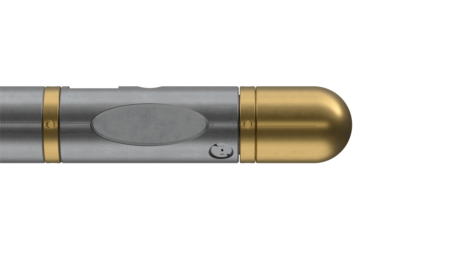 Well Key tool featuring a metallic body with gold colored sections, designed for secure downhole operations.